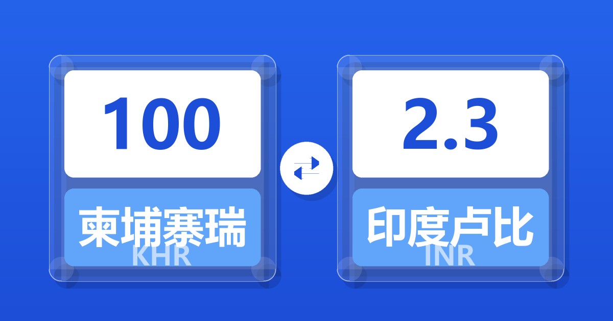100柬埔寨瑞尔兑印度卢比