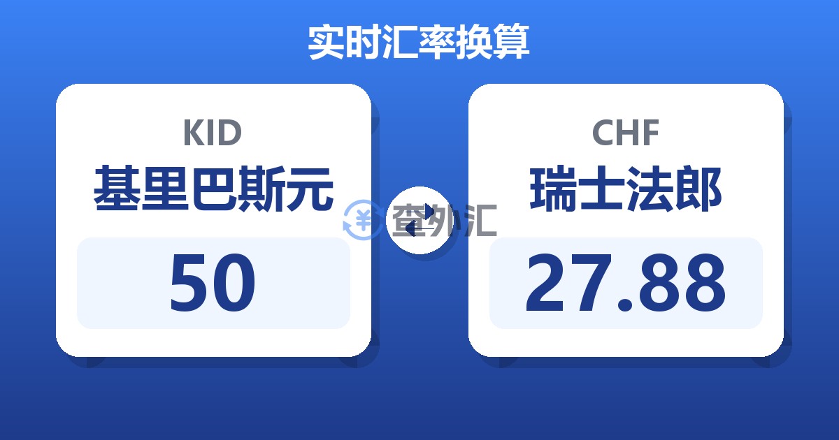 50基里巴斯元兑瑞士法郎