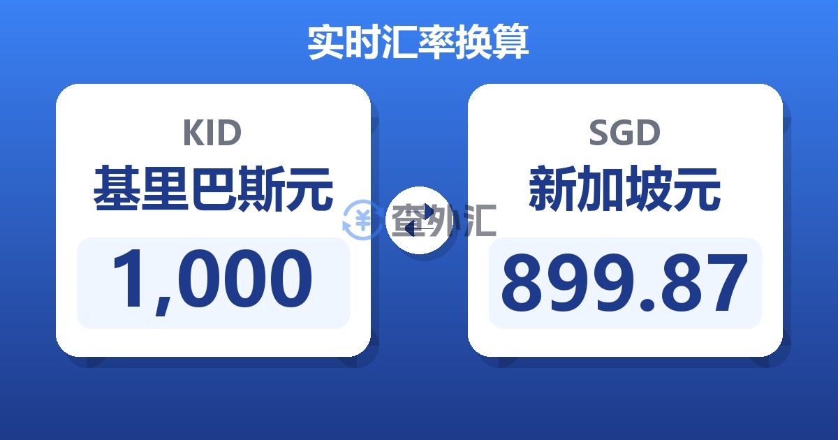1,000基里巴斯元兑新加坡元