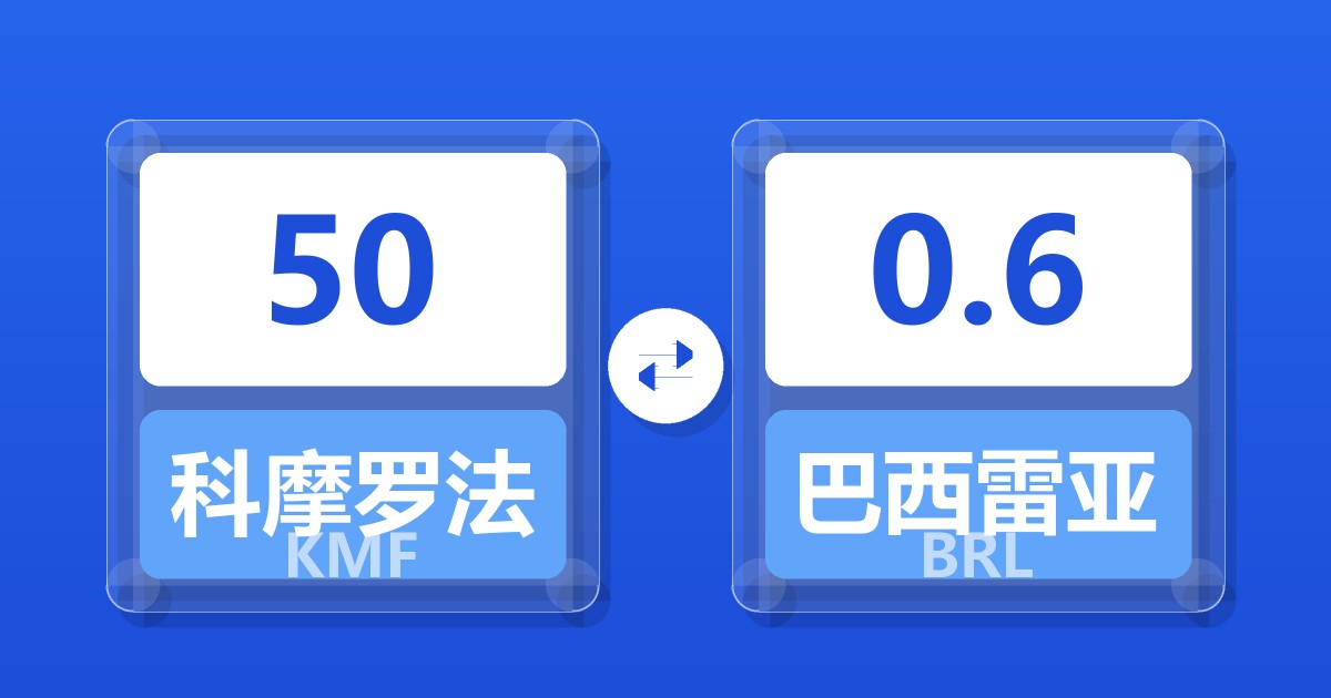 50科摩罗法郎兑巴西雷亚尔
