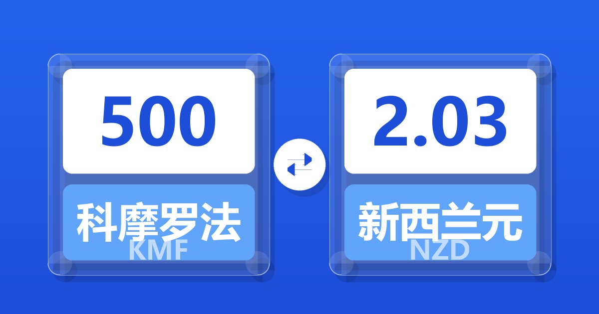 500科摩罗法郎兑新西兰元