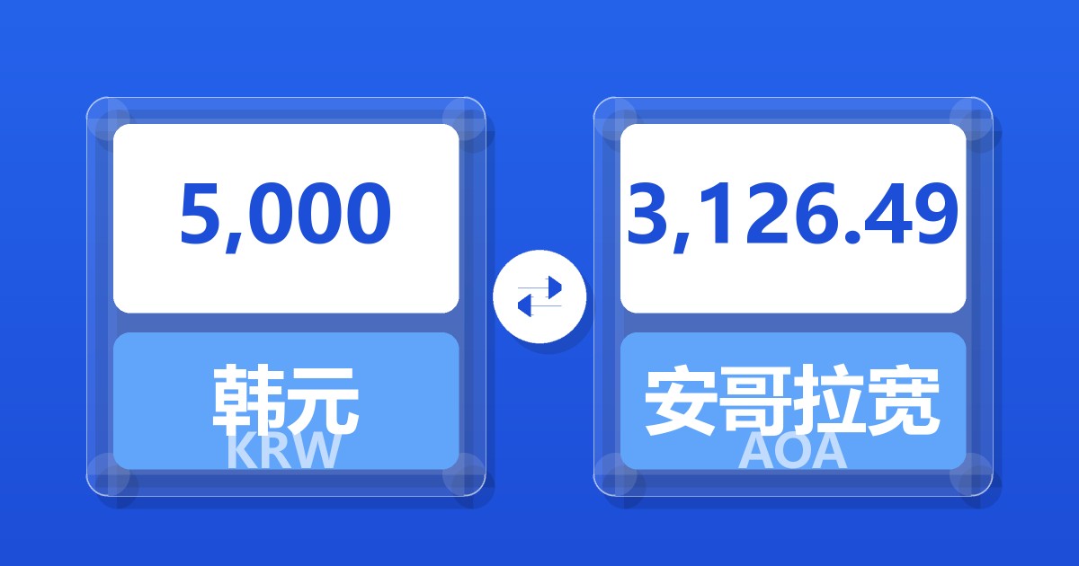 5,000韩元兑安哥拉宽扎