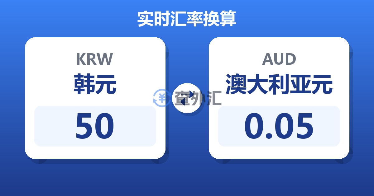 50韩元兑澳大利亚元