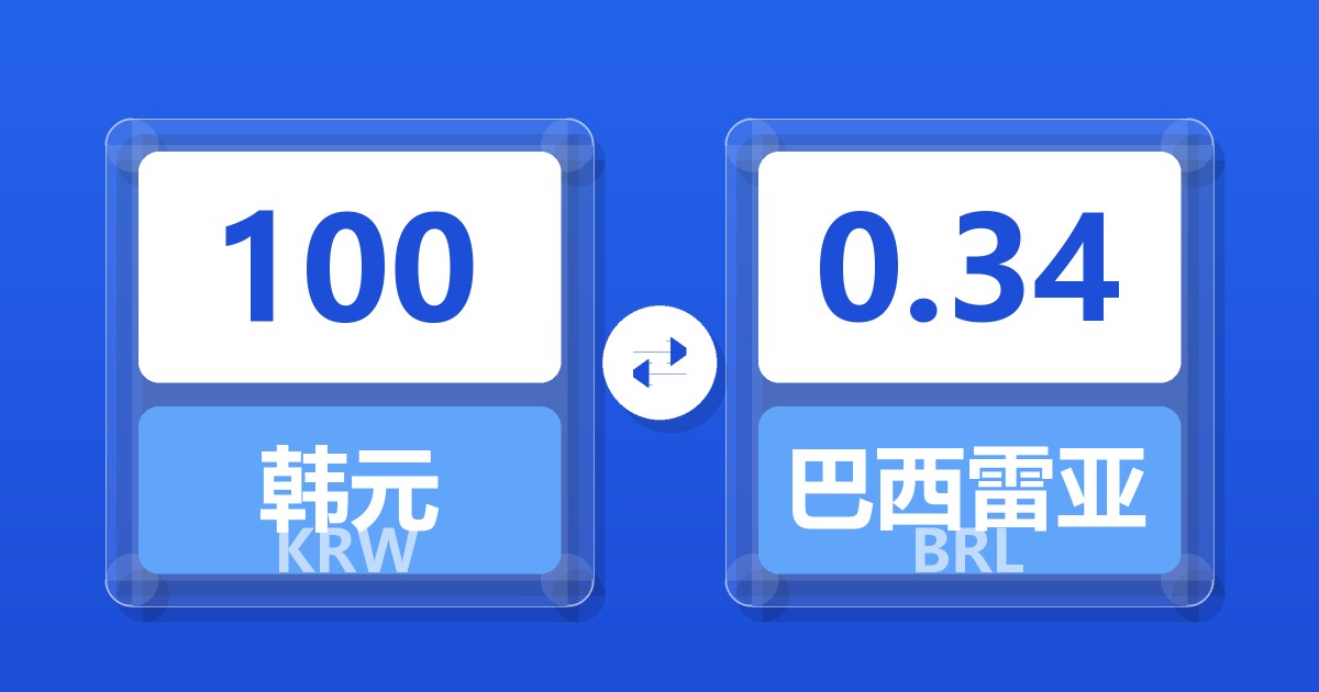 100韩元兑巴西雷亚尔