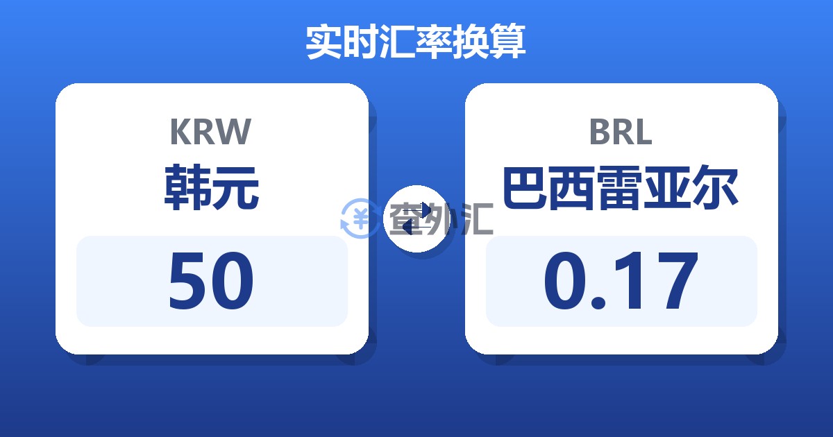 50韩元兑巴西雷亚尔