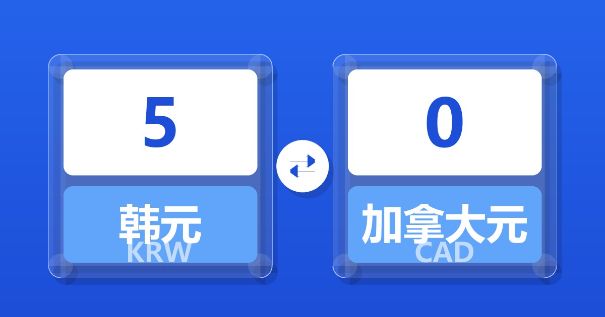 5韩元兑加拿大元