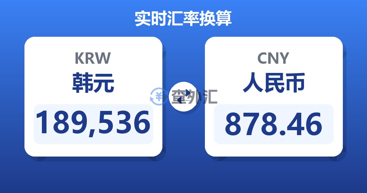 189,536韩元兑人民币