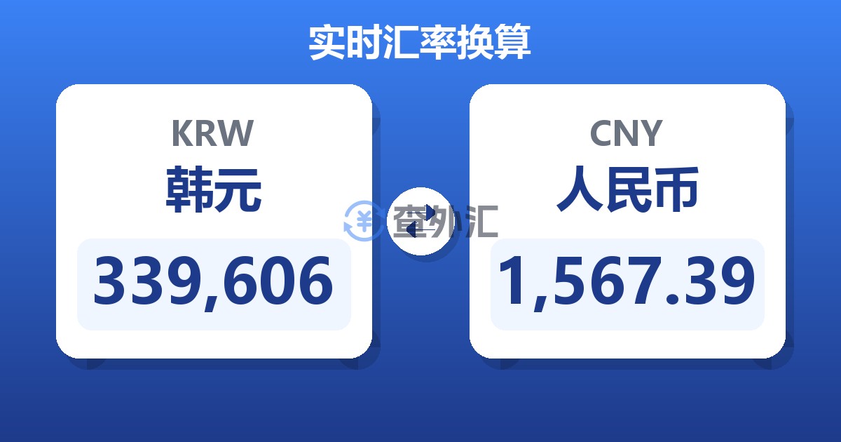 339,606韩元兑人民币
