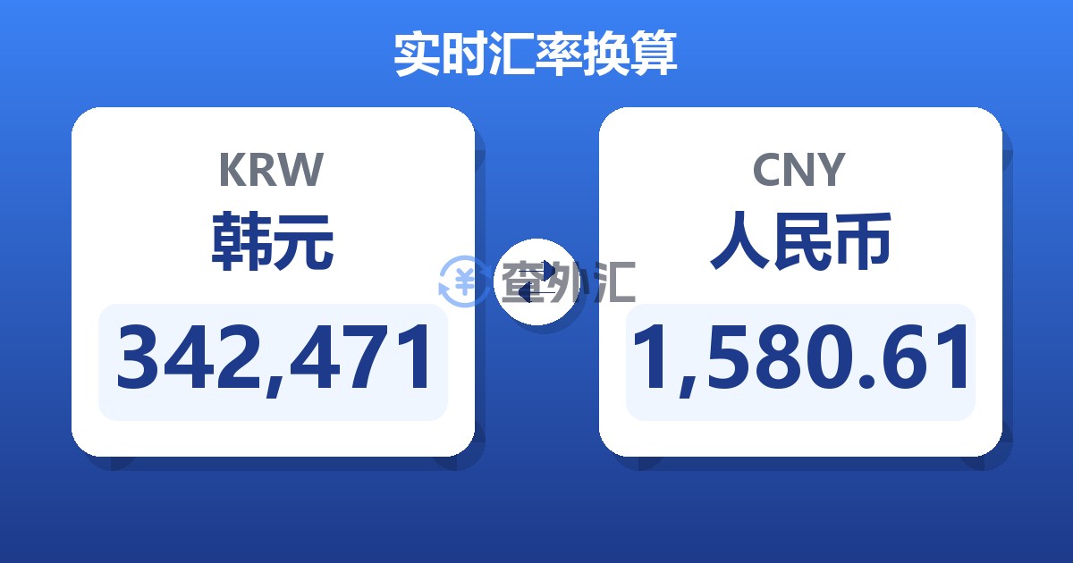 342,471韩元兑人民币