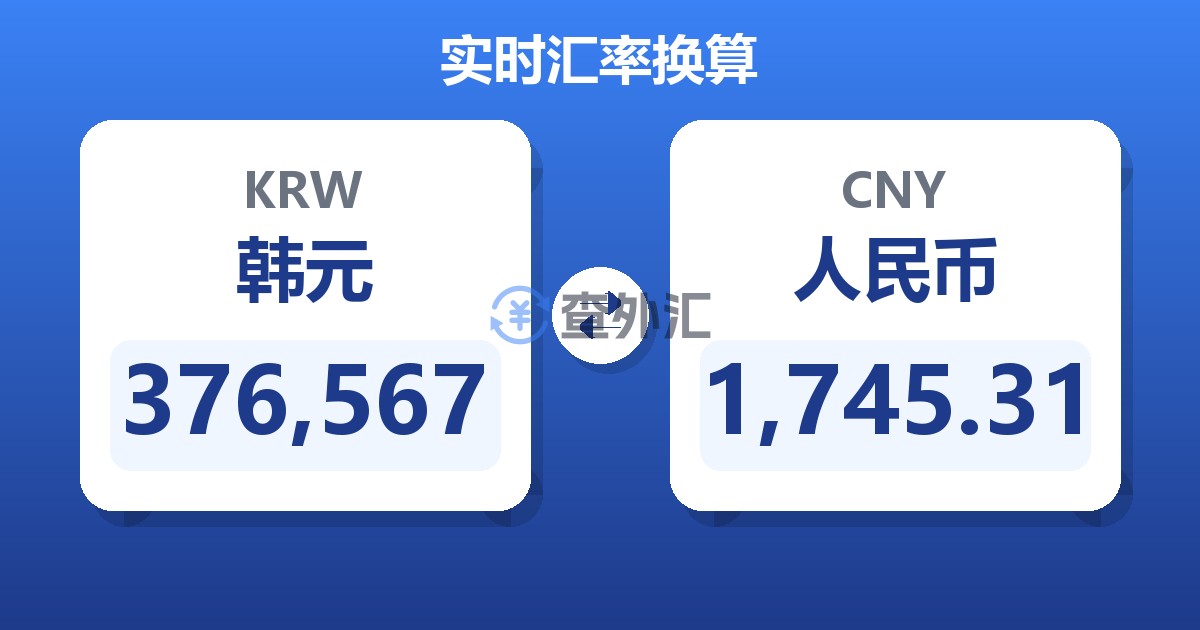 376,567韩元兑人民币
