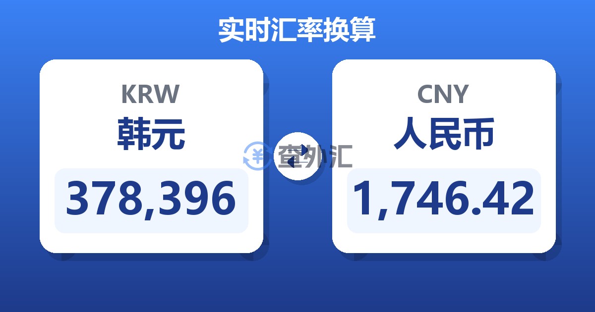 378,396韩元兑人民币