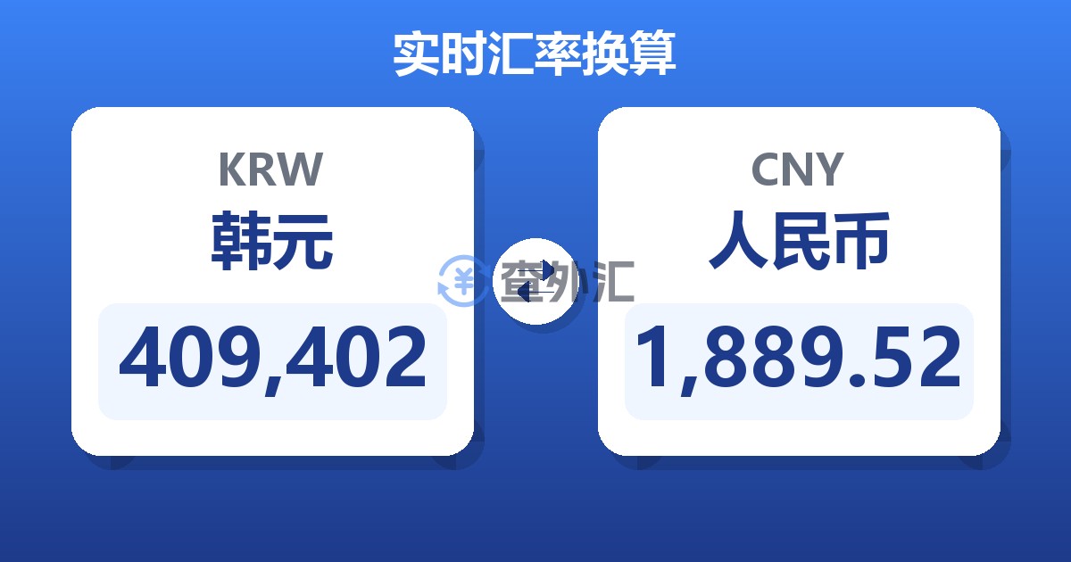 409,402韩元兑人民币