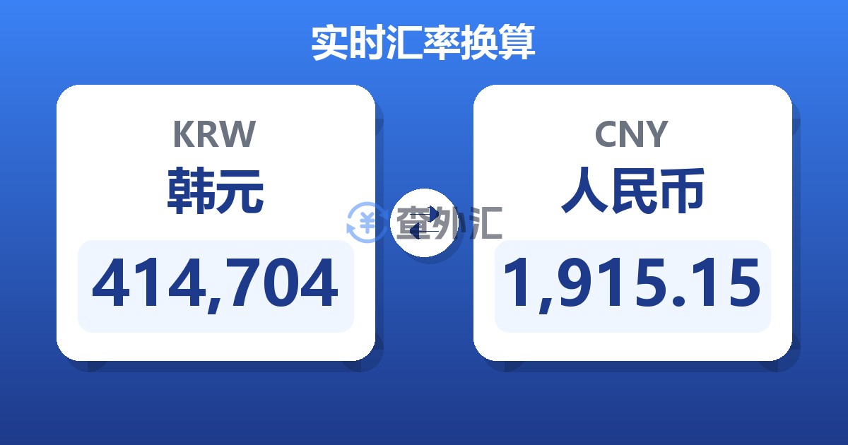 414,704韩元兑人民币