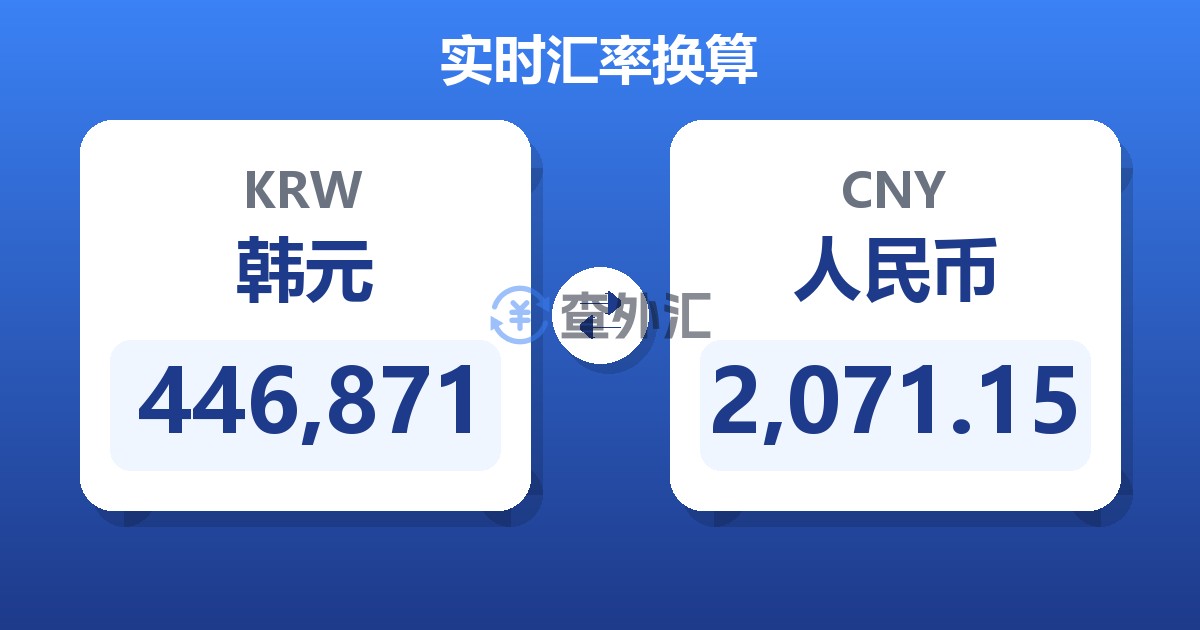 446,871韩元兑人民币