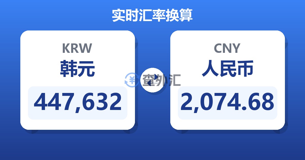 447,632韩元兑人民币