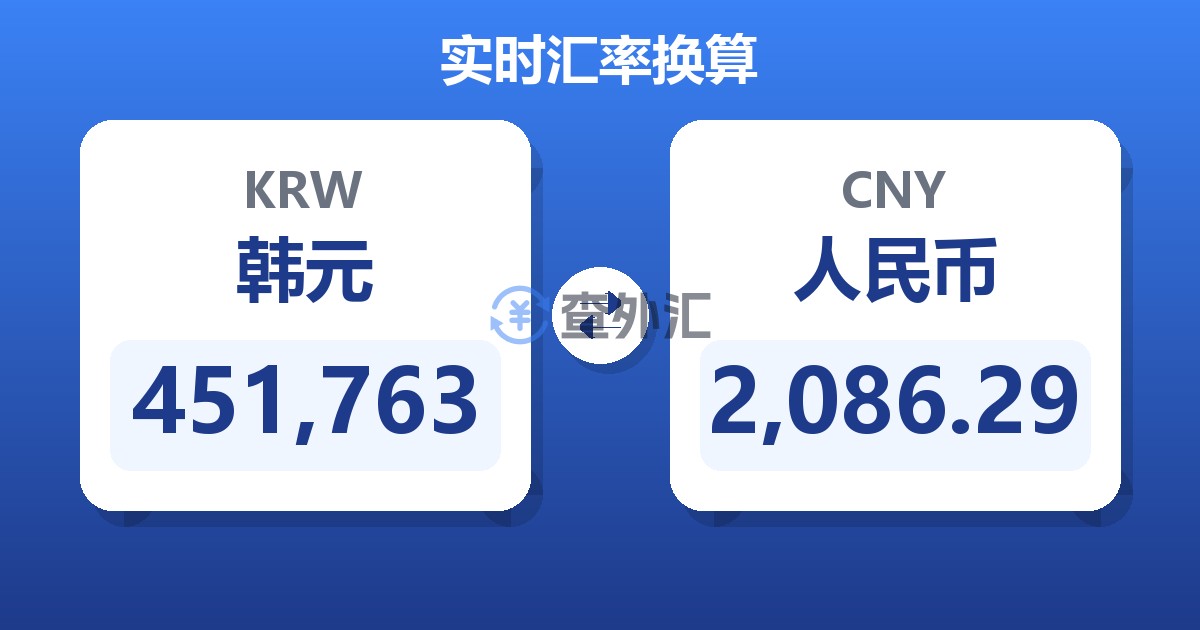 451,763韩元兑人民币