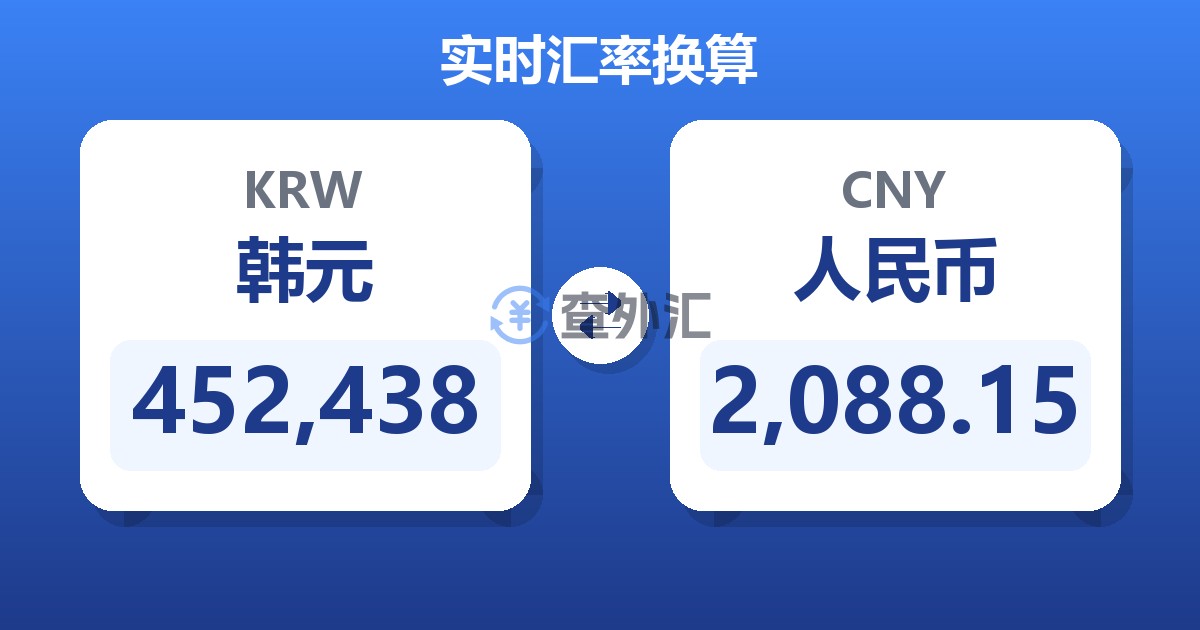 452,438韩元兑人民币