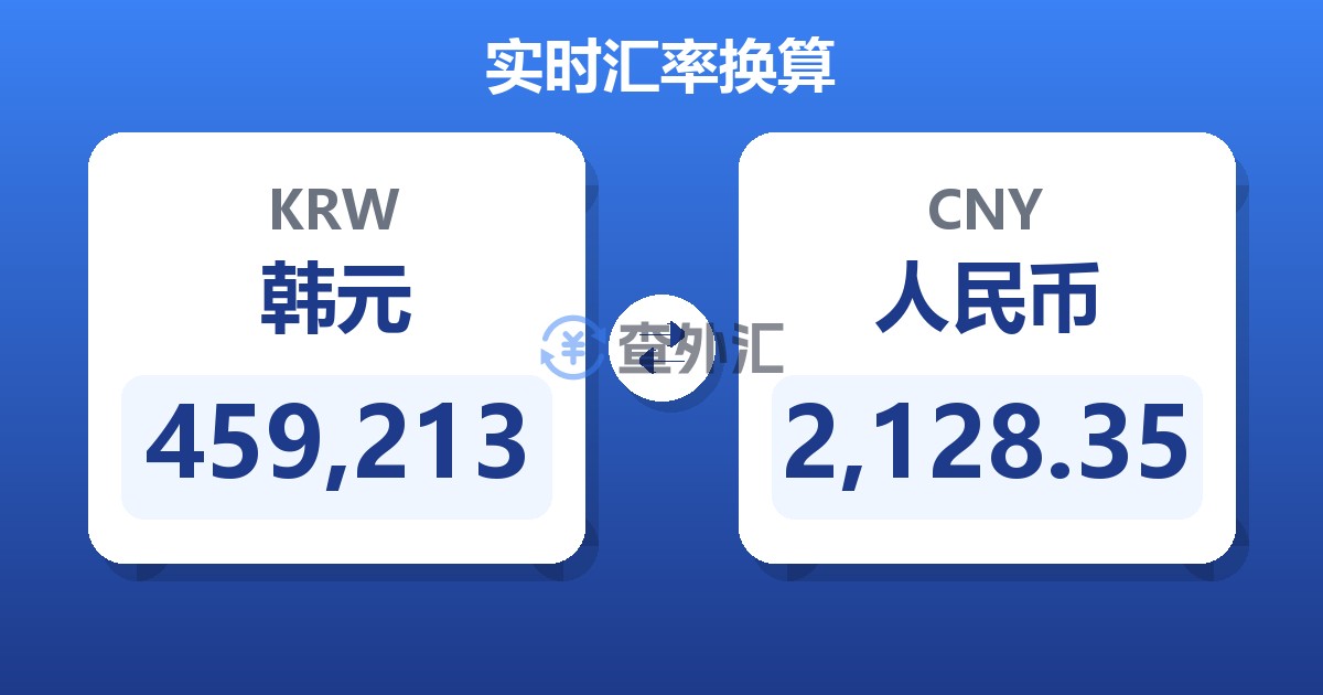 459,213韩元兑人民币