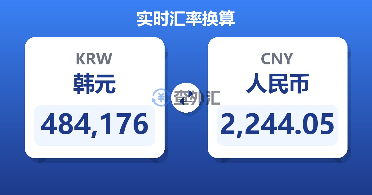 484,176韩元兑人民币