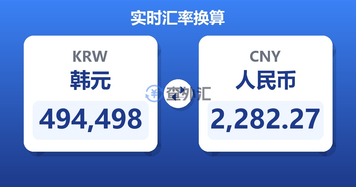 494,498韩元兑人民币