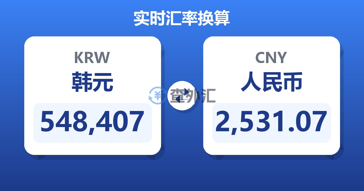 548,407韩元兑人民币