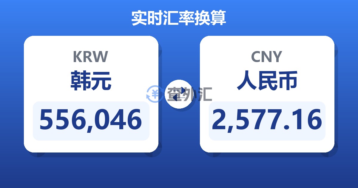 556,046韩元兑人民币