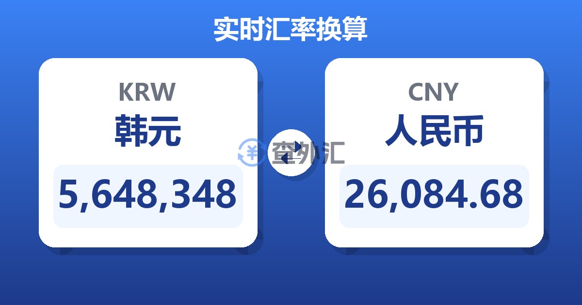 5,648,348韩元兑人民币