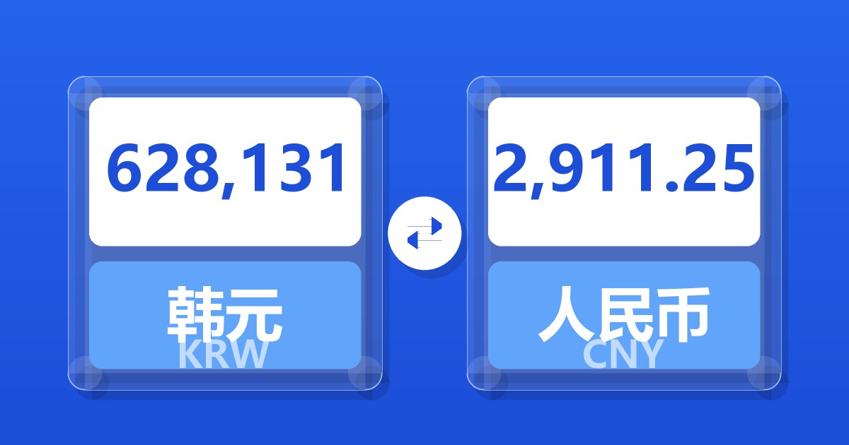628,131韩元兑人民币