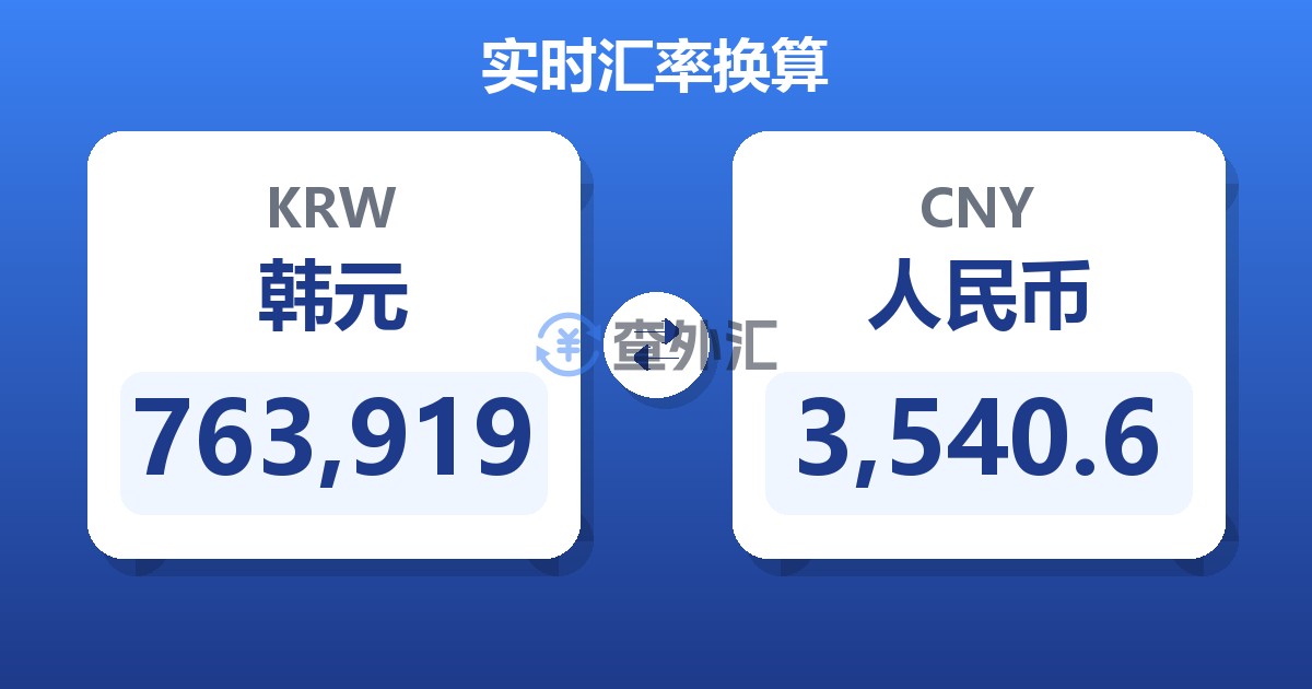 763,919韩元兑人民币