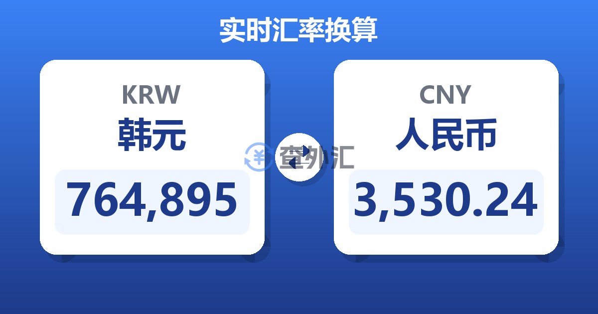 764,895韩元兑人民币