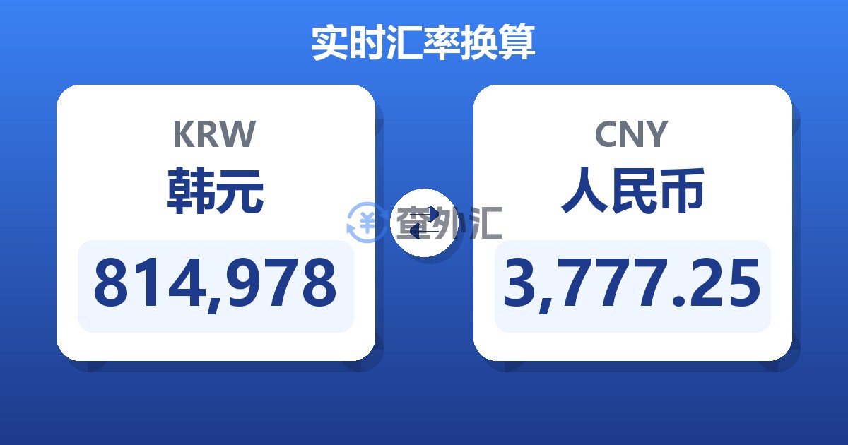 814,978韩元兑人民币
