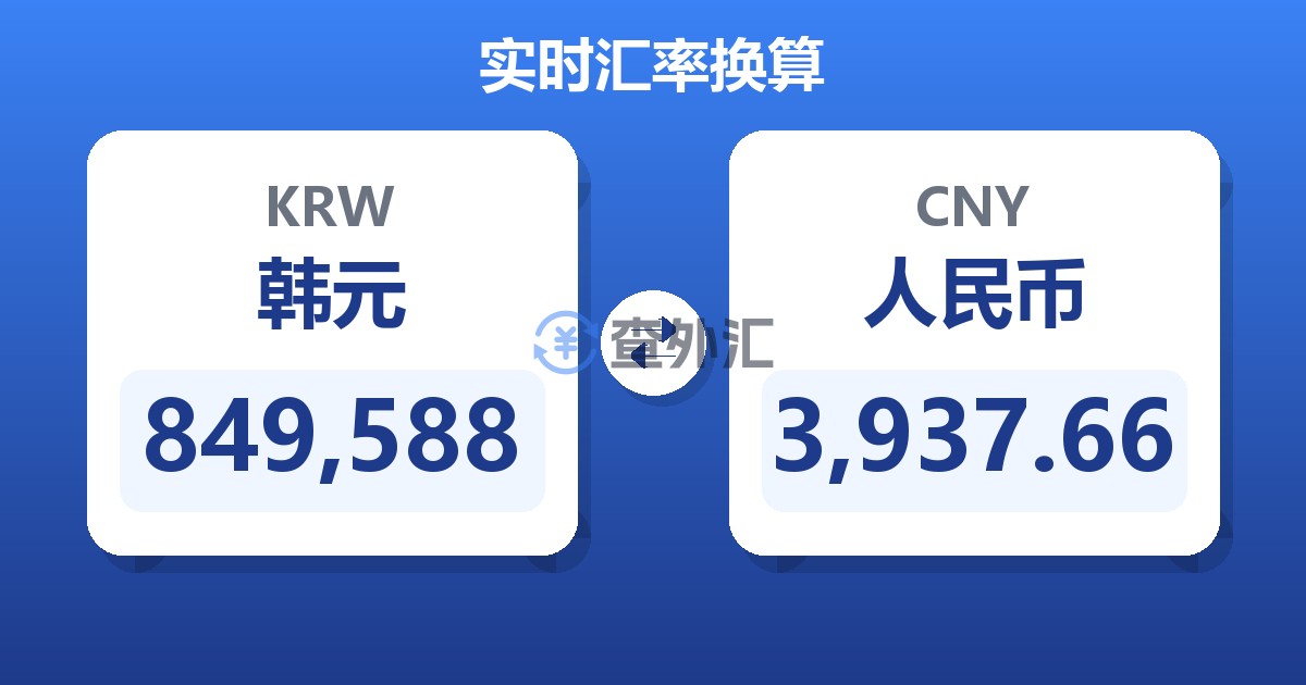 849,588韩元兑人民币