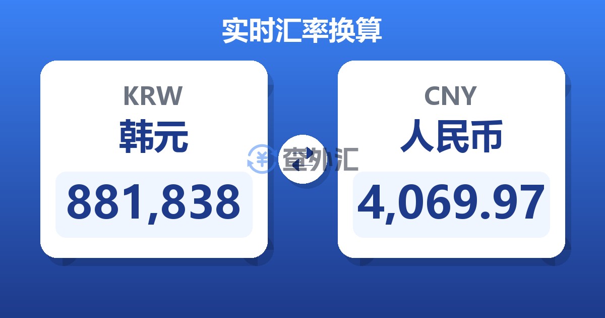 881,838韩元兑人民币