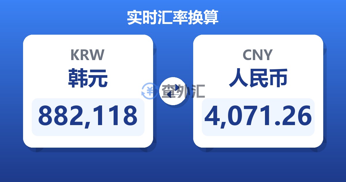 882,118韩元兑人民币