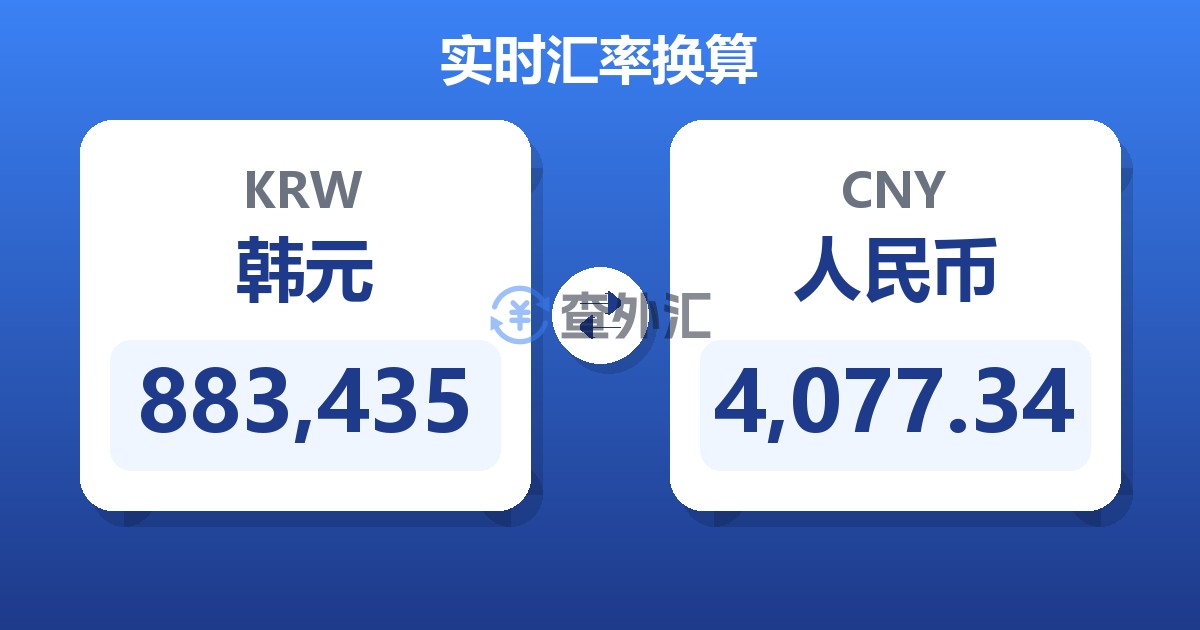 883,435韩元兑人民币
