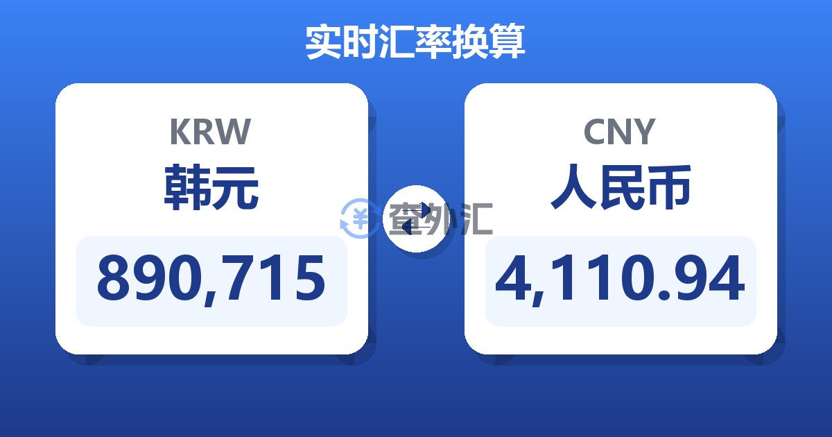 890,715韩元兑人民币
