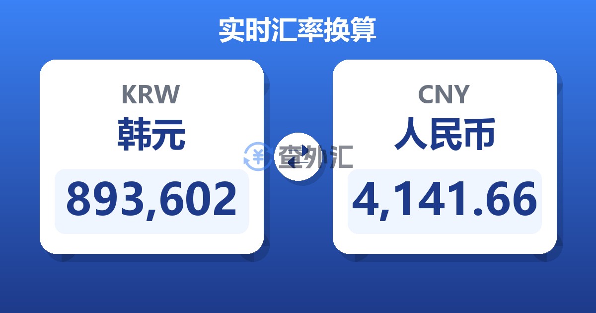893,602韩元兑人民币