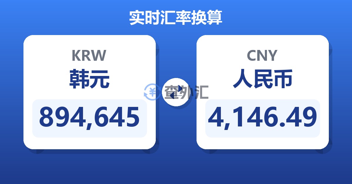 894,645韩元兑人民币