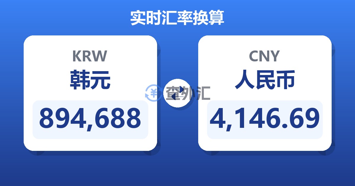 894,688韩元兑人民币