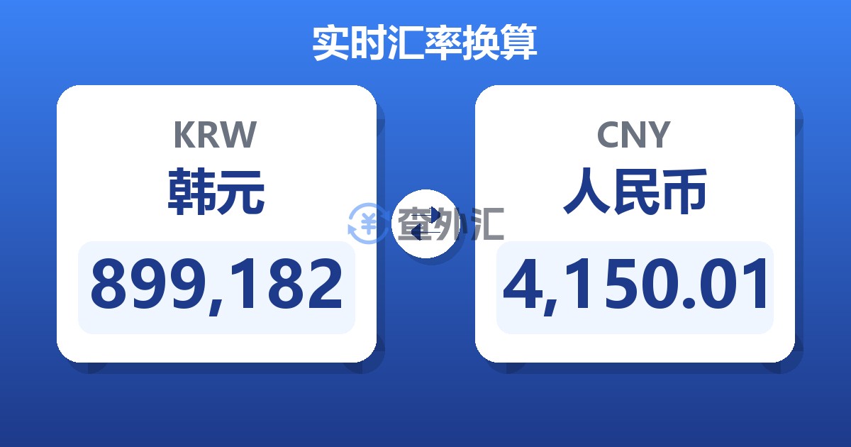 899,182韩元兑人民币