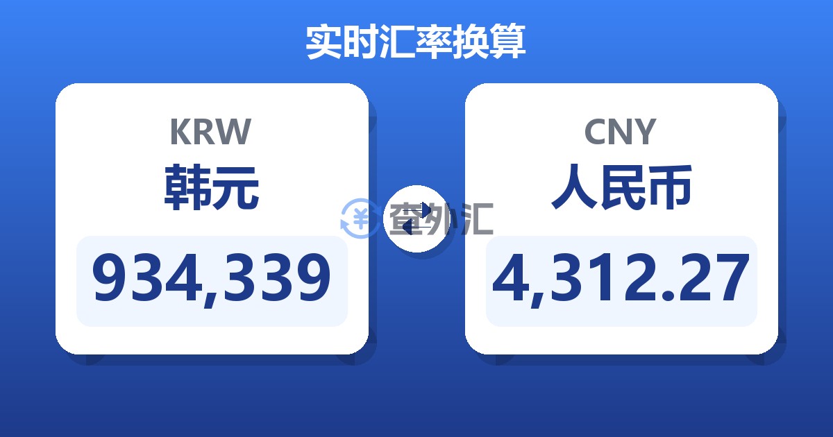 934,339韩元兑人民币
