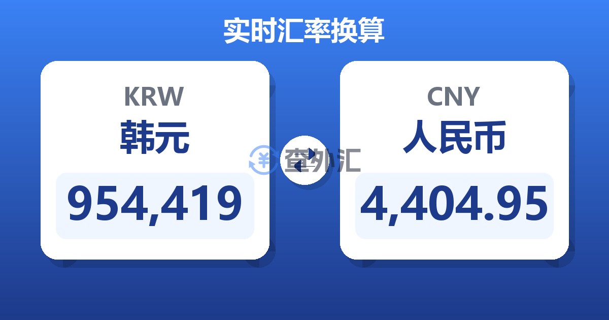 954,419韩元兑人民币