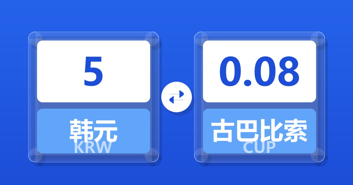 5韩元兑古巴比索