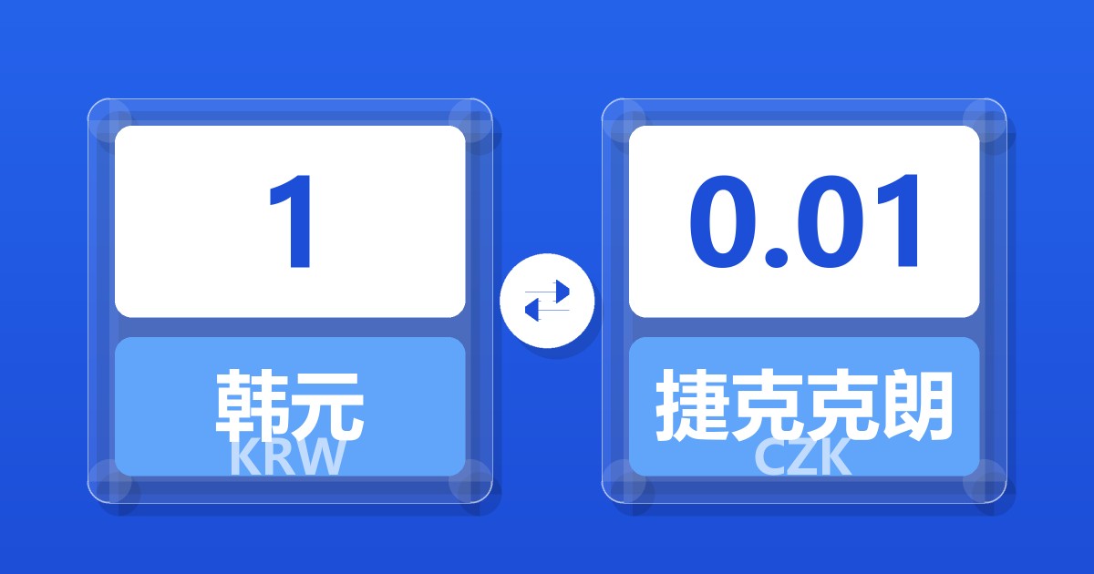 1韩元兑捷克克朗