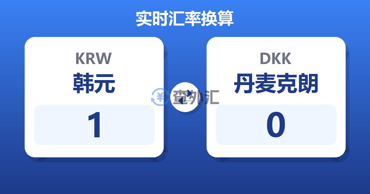 1韩元兑丹麦克朗