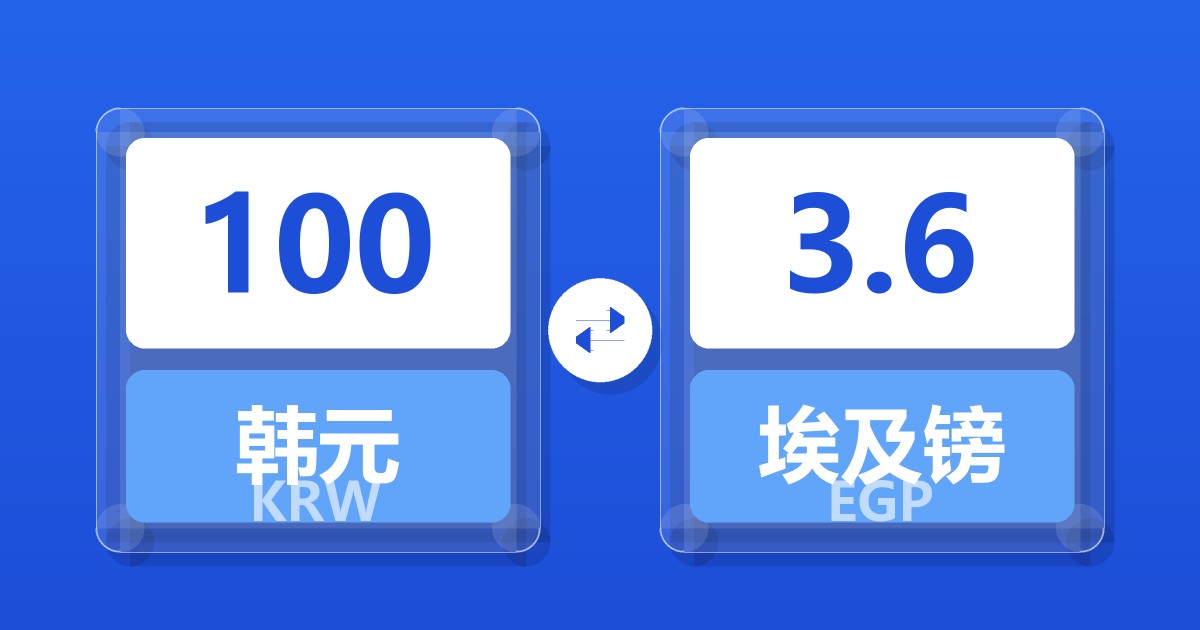 100韩元兑埃及镑