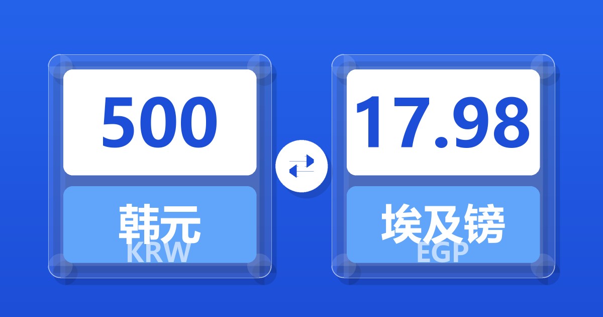 500韩元兑埃及镑