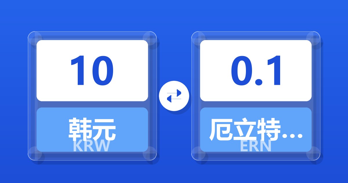 10韩元兑厄立特里亚纳克法