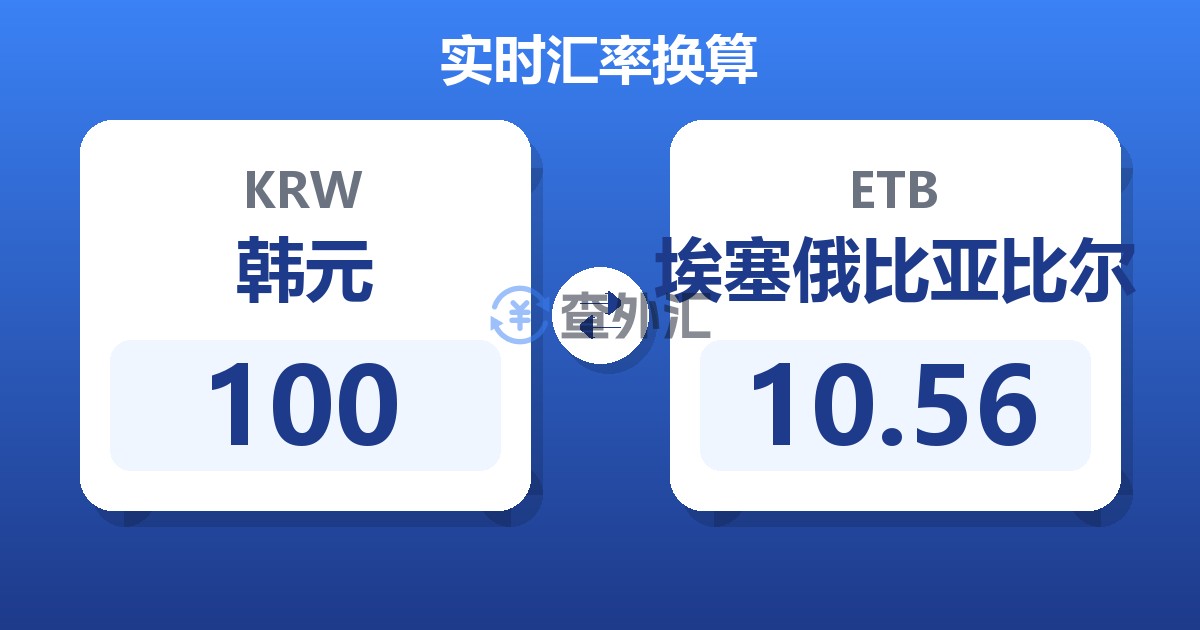 100韩元兑埃塞俄比亚比尔