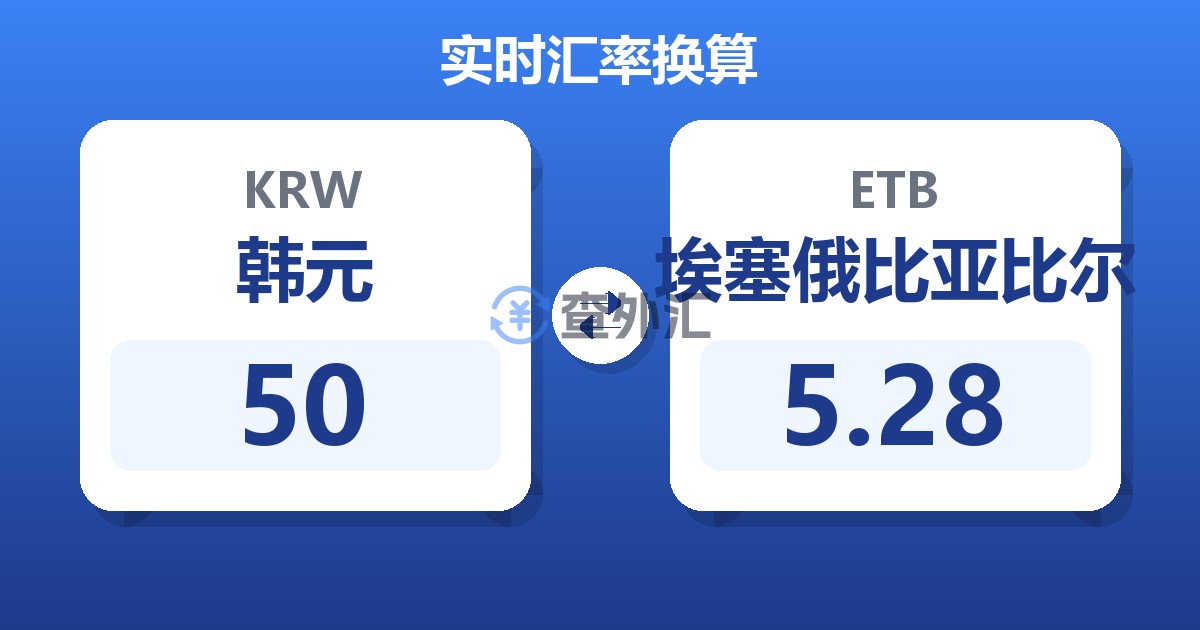 50韩元兑埃塞俄比亚比尔